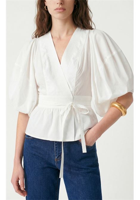 Blusa Vanessa Bruno Gunner a Portafoglio in Lyocell e Cotone - Ecru Vanessa Bruno | Bluse | 4EVA69-V09896003
